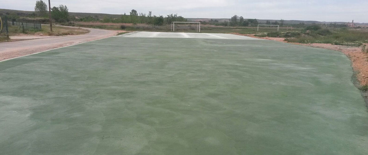 Fratasado Pista Polideportiva en Verde.